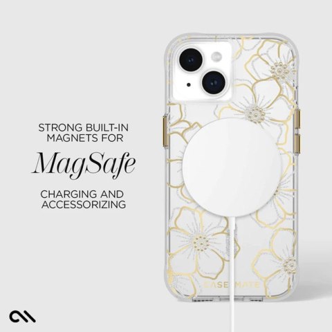 Case-Mate Floral Gems MagSafe - Etui iPhone 15 Plus (Gold) Case-Mate Floral Gems MagSafe - Etui iPhone 15 Plus (Gold)