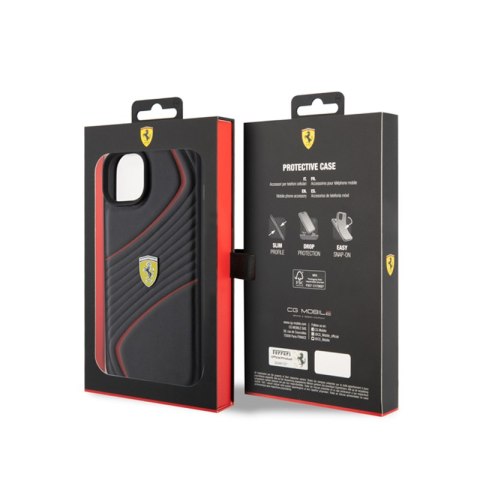 Ferrari Twist Metal Logo - Etui iPhone 15 Plus (czarny) Ferrari Twist Metal Logo - Etui iPhone 15 Plus (czarny)