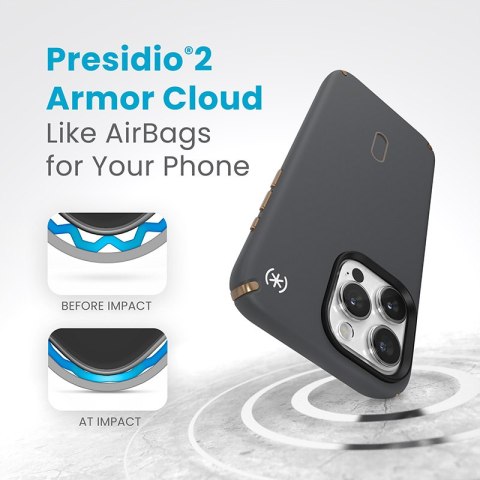 Speck Presidio2 Pro ClickLock & MagSafe - Etui iPhone 15 Pro Max (Charcoal Grey / Cool Bronze) Speck Presidio2 Pro ClickLock & MagSafe - Etui iPhone 15 Pro Max (Charcoal Grey / Cool Bronze)