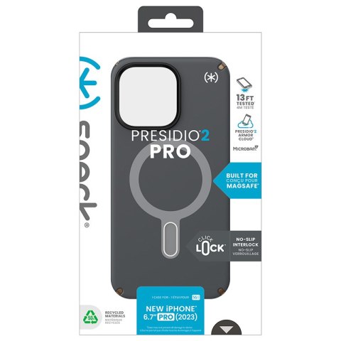 Speck Presidio2 Pro ClickLock & MagSafe - Etui iPhone 15 Pro Max (Charcoal Grey / Cool Bronze) Speck Presidio2 Pro ClickLock & MagSafe - Etui iPhone 15 Pro Max (Charcoal Grey / Cool Bronze)