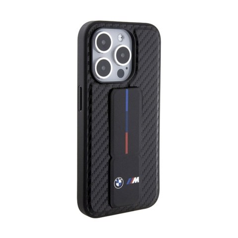 BMW Grip Stand Smooth & Carbon - Etui iPhone 15 Pro (czarny) BMW Grip Stand Smooth & Carbon - Etui iPhone 15 Pro (czarny)