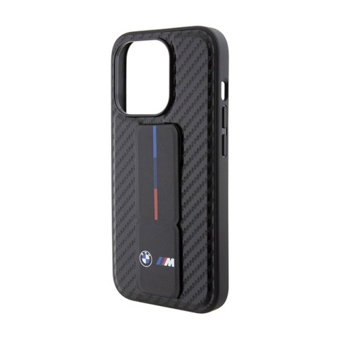 BMW Grip Stand Smooth & Carbon - Etui iPhone 15 Pro (czarny) BMW Grip Stand Smooth & Carbon - Etui iPhone 15 Pro (czarny)