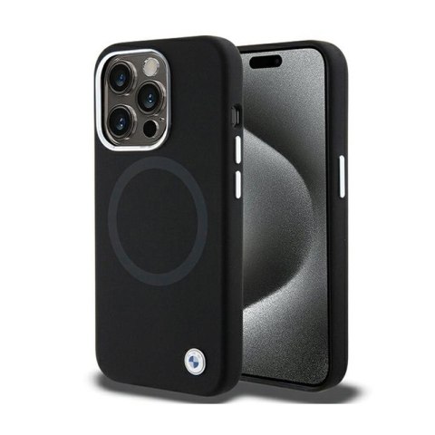 BMW Signature Liquid Silicone MagSafe - Etui iPhone 15 Pro (czarny) BMW Signature Liquid Silicone MagSafe - Etui iPhone 15 Pro (czarny)