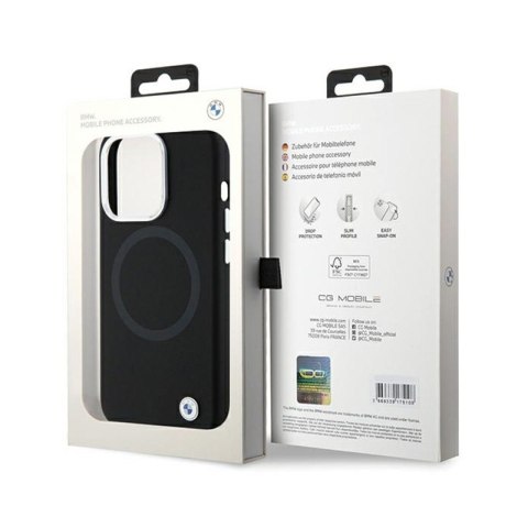 BMW Signature Liquid Silicone MagSafe - Etui iPhone 15 Pro (czarny) BMW Signature Liquid Silicone MagSafe - Etui iPhone 15 Pro (czarny)