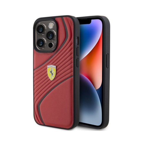Ferrari Twist Metal Logo - Etui iPhone 15 Pro (czerwony) Ferrari Twist Metal Logo - Etui iPhone 15 Pro (czerwony)