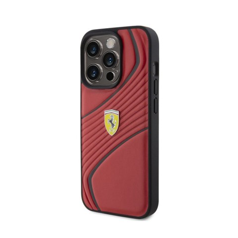 Ferrari Twist Metal Logo - Etui iPhone 15 Pro (czerwony) Ferrari Twist Metal Logo - Etui iPhone 15 Pro (czerwony)