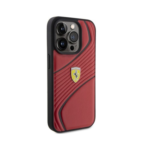 Ferrari Twist Metal Logo - Etui iPhone 15 Pro (czerwony) Ferrari Twist Metal Logo - Etui iPhone 15 Pro (czerwony)