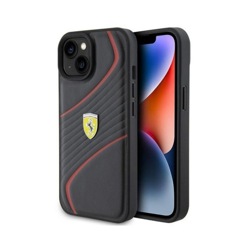 Ferrari Twist Metal Logo - Etui iPhone 15 (czarny) Ferrari Twist Metal Logo - Etui iPhone 15 (czarny)