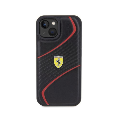 Ferrari Twist Metal Logo - Etui iPhone 15 (czarny) Ferrari Twist Metal Logo - Etui iPhone 15 (czarny)