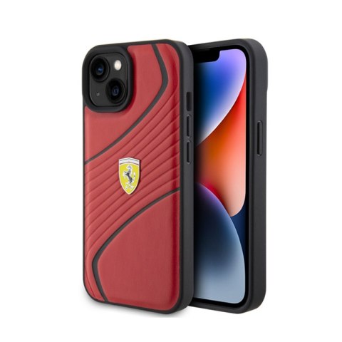 Ferrari Twist Metal Logo - Etui iPhone 15 (czerwony) Ferrari Twist Metal Logo - Etui iPhone 15 (czerwony)