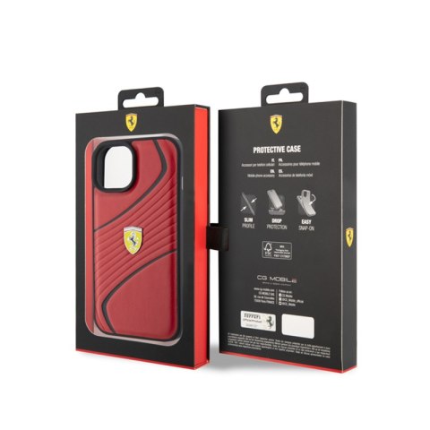 Ferrari Twist Metal Logo - Etui iPhone 15 (czerwony) Ferrari Twist Metal Logo - Etui iPhone 15 (czerwony)