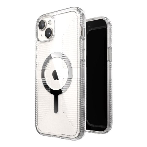 Speck Gemshell Grip + MagSafe - Etui do iPhone 15 Plus / iPhone 14 Plus (Clear / Chrome Finish) Speck Gemshell Grip + MagSafe - Etui do iPhone 15 Plus / iPhone 14 Plus (Clear / Chrome Finish)