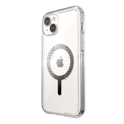 Speck Gemshell Grip + MagSafe - Etui do iPhone 15 Plus / iPhone 14 Plus (Clear / Chrome Finish) Speck Gemshell Grip + MagSafe - Etui do iPhone 15 Plus / iPhone 14 Plus (Clear / Chrome Finish)