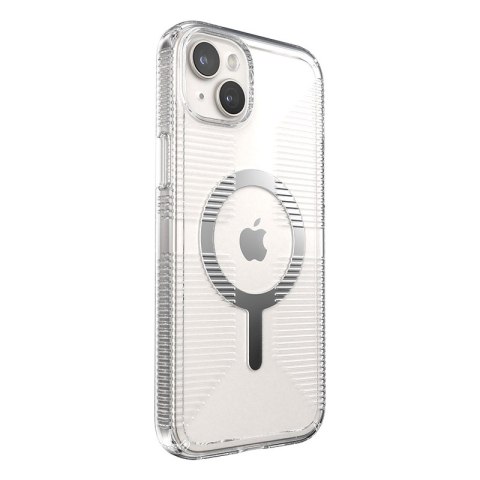 Speck Gemshell Grip + MagSafe - Etui do iPhone 15 Plus / iPhone 14 Plus (Clear / Chrome Finish) Speck Gemshell Grip + MagSafe - Etui do iPhone 15 Plus / iPhone 14 Plus (Clear / Chrome Finish)
