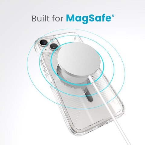 Speck Gemshell Grip + MagSafe - Etui do iPhone 15 Plus / iPhone 14 Plus (Clear / Chrome Finish) Speck Gemshell Grip + MagSafe - Etui do iPhone 15 Plus / iPhone 14 Plus (Clear / Chrome Finish)