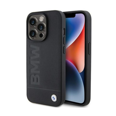 BMW Leather Hot Stamp MagSafe - Etui iPhone 15 Pro Max (Czarny) BMW Leather Hot Stamp MagSafe - Etui iPhone 15 Pro Max (Czarny)