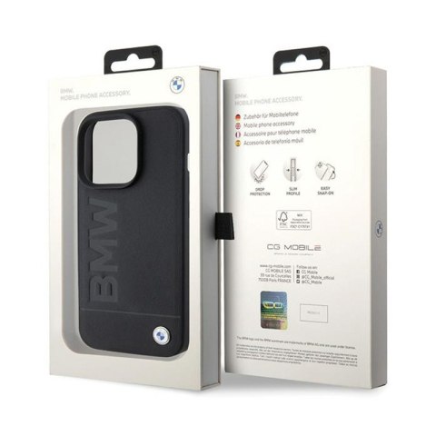 BMW Leather Hot Stamp MagSafe - Etui iPhone 15 Pro Max (Czarny) BMW Leather Hot Stamp MagSafe - Etui iPhone 15 Pro Max (Czarny)