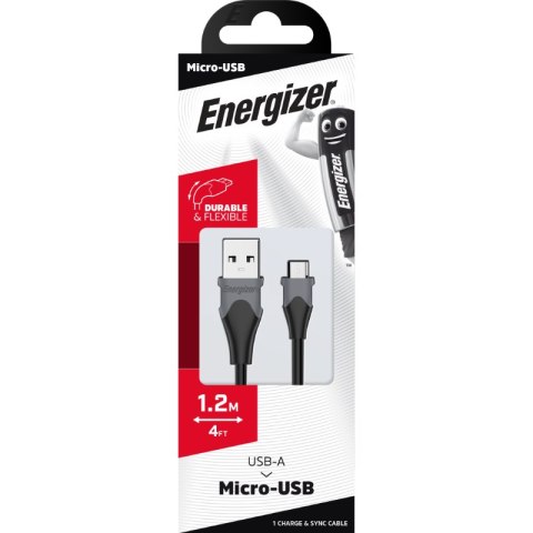 Energizer Classic - Kabel połączeniowy USB-A do Micro USB 1.2m (Czarny) Energizer Classic - Kabel połączeniowy USB-A do Micro USB 1.2m (Czarny)