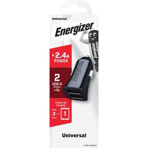 Energizer Classic - Ładowarka samochodowa 2x USB-A 2.4A 12W (Czarny) Energizer Classic - Ładowarka samochodowa 2x USB-A 2.4A 12W (Czarny)