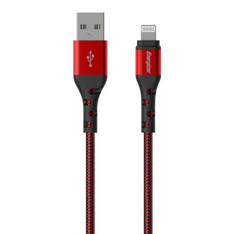 Energizer Ultimate - Kabel połączeniowy USB-A do Lightning certyfikat MFi 2m (Czerwony) Energizer Ultimate - Kabel połączeniowy USB-A do Lightning certyfikat MFi 2m (Czerwony)
