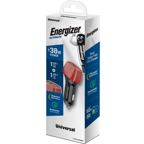 Energizer Ultimate - Ładowarka samochodowa USB-C & USB-A 38W PD + QC3.0 (Walnut) Energizer Ultimate - Ładowarka samochodowa USB-C & USB-A 38W PD + QC3.0 (Walnut)