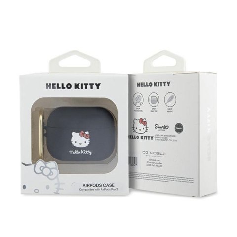 Hello Kitty Silicone 3D Kitty Head - Etui AirPods Pro 2 (czarny) Hello Kitty Silicone 3D Kitty Head - Etui AirPods Pro 2 (czarny)