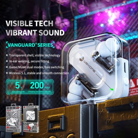 WEKOME V51 Vanguard Series - Bezprzewodowe słuchawki Bluetooth V5.1 TWS z etui ładującym (Czarny) WEKOME V51 Vanguard Series - Bezprzewodowe słuchawki Bluetooth V5.1 TWS z etui ładującym (Czarny)