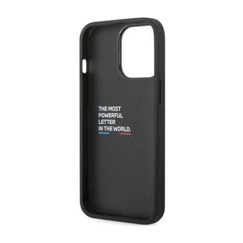 BMW Leather Carbon Blue Line - Etui iPhone 13 Pro (Czarny) BMW Leather Carbon Blue Line - Etui iPhone 13 Pro (Czarny)