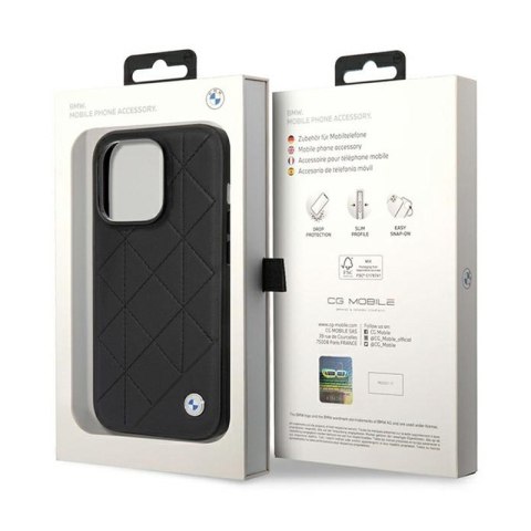 BMW Leather Quilted - Etui iPhone 14 Pro (czarny) BMW Leather Quilted - Etui iPhone 14 Pro (czarny)