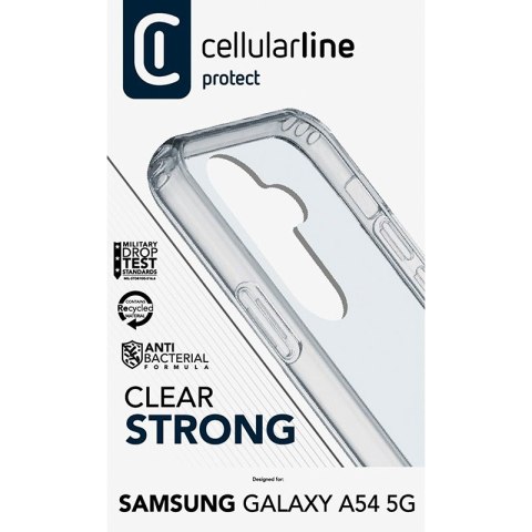 Cellularline Clear Strong - Etui Samsung Galaxy A54 5G z ochroną antybakteryjną (przezroczysty) Cellularline Clear Strong - Etui Samsung Galaxy A54 5G z ochroną antybakteryjną (przezroczysty)