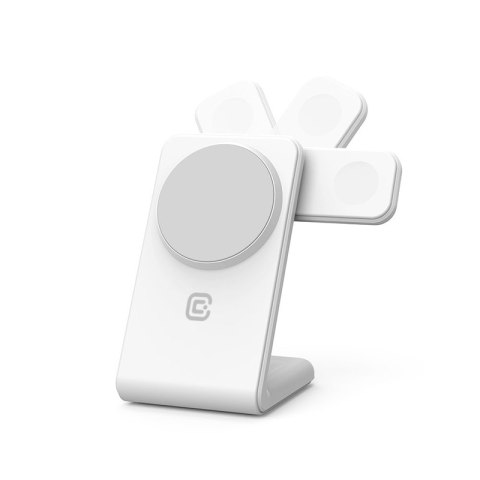 Crong MagSpot Pivot Stand - Ładowarka bezprzewodowa 3w1 z MagSafe do iPhone, Apple Watch i AirPods (biały) Crong MagSpot Pivot Stand - Ładowarka bezprzewodowa 3w1 z MagSafe do iPhone, Apple Watch i AirPods (biały)