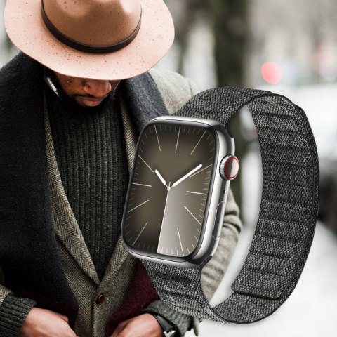 Crong Melange - Pasek magnetyczny do Apple Watch 44/45/46/49 mm (czarny melanż) Crong Melange - Pasek magnetyczny do Apple Watch 44/45/46/49 mm (czarny melanż)