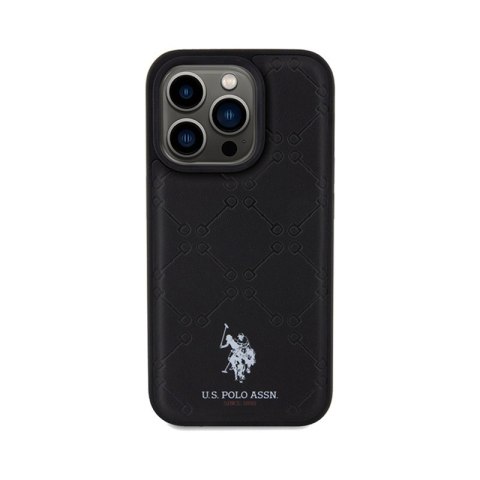 US Polo Assn Yoke Pattern - Etui iPhone 15 Pro Max (czarny) US Polo Assn Yoke Pattern - Etui iPhone 15 Pro Max (czarny)