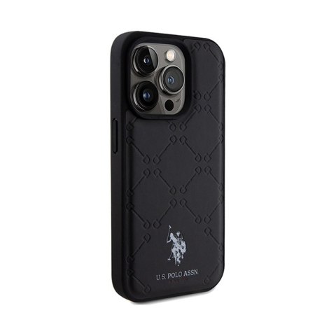 US Polo Assn Yoke Pattern - Etui iPhone 15 Pro Max (czarny) US Polo Assn Yoke Pattern - Etui iPhone 15 Pro Max (czarny)