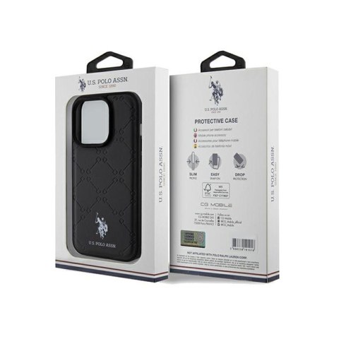 US Polo Assn Yoke Pattern - Etui iPhone 15 Pro Max (czarny) US Polo Assn Yoke Pattern - Etui iPhone 15 Pro Max (czarny)