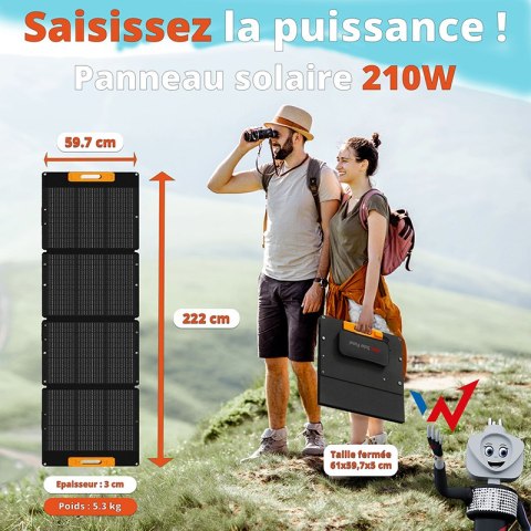 Wonder Ws210 - Panel słoneczny / Ładowarka solarna 210W z wyjściem MC4 (Czarny) Wonder Ws210 - Panel słoneczny / Ładowarka solarna 210W z wyjściem MC4 (Czarny)