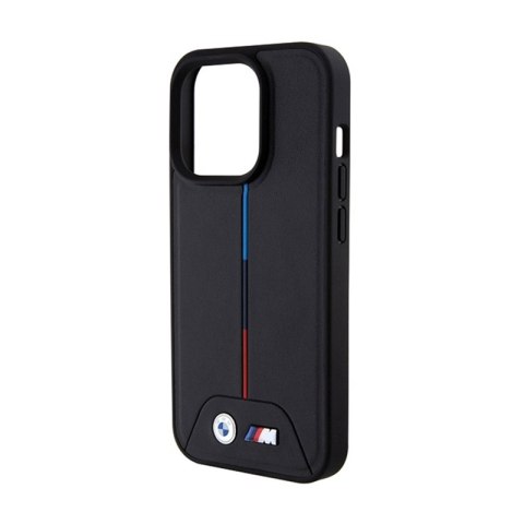 BMW Quilted Tricolor MagSafe - Etui iPhone 15 Pro (czarny) BMW Quilted Tricolor MagSafe - Etui iPhone 15 Pro (czarny)