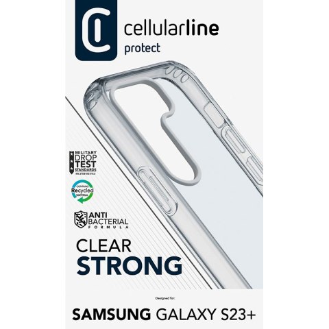 Cellularline Clear Strong - Etui Samsung Galaxy S23+ z ochroną antybakteryjną (przezroczysty) Cellularline Clear Strong - Etui Samsung Galaxy S23+ z ochroną antybakteryjną (przezroczysty)