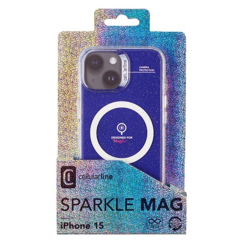 Cellularline Sparkle Mag - Etui iPhone 15 MagSafe (przezroczysty) Cellularline Sparkle Mag - Etui iPhone 15 MagSafe (przezroczysty)