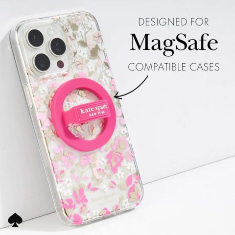 Kate Spade New York Magnetic Loop Grip - Uchwyt MagSafe na palec (Pom Pom Pink) Kate Spade New York Magnetic Loop Grip - Uchwyt MagSafe na palec (Pom Pom Pink)