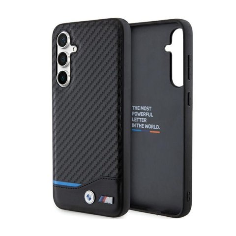 BMW Leather Carbon Blue Line - Etui Samsung Galaxy S23 FE (czarny) BMW Leather Carbon Blue Line - Etui Samsung Galaxy S23 FE (czarny)