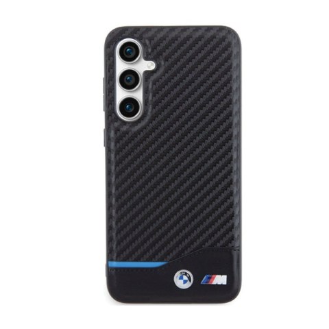 BMW Leather Carbon Blue Line - Etui Samsung Galaxy S23 FE (czarny) BMW Leather Carbon Blue Line - Etui Samsung Galaxy S23 FE (czarny)