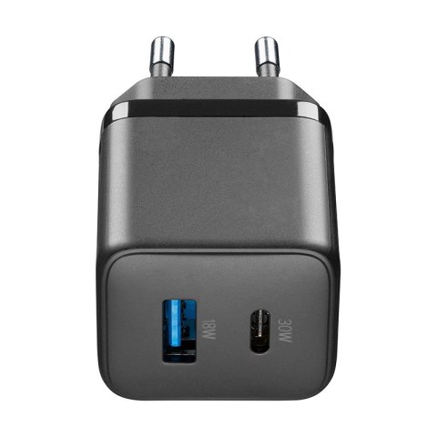 Cellularline Multipower Micro GaN - Ładowarka sieciowa USB-C & USB-A Power Delivery 30W (czarny) Cellularline Multipower Micro GaN - Ładowarka sieciowa USB-C & USB-A Power Delivery 30W (czarny)