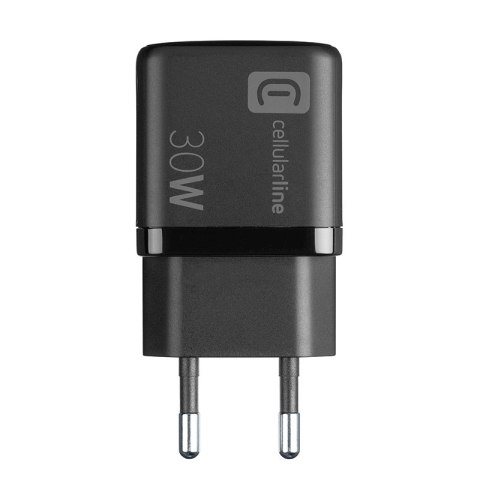 Cellularline Multipower Micro GaN - Ładowarka sieciowa USB-C & USB-A Power Delivery 30W (czarny) Cellularline Multipower Micro GaN - Ładowarka sieciowa USB-C & USB-A Power Delivery 30W (czarny)