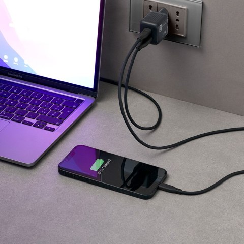Cellularline Multipower Micro GaN - Ładowarka sieciowa USB-C & USB-A Power Delivery 30W (czarny) Cellularline Multipower Micro GaN - Ładowarka sieciowa USB-C & USB-A Power Delivery 30W (czarny)