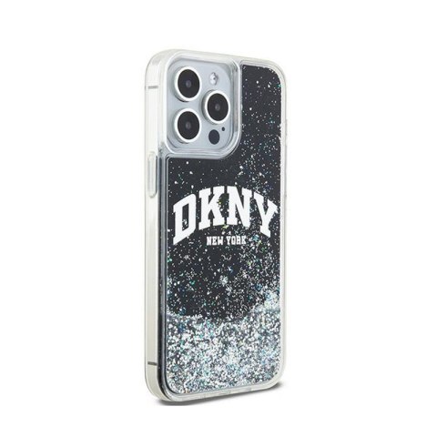 DKNY Liquid Glitter Big Logo - Etui iPhone 15 Pro Max (czarny) DKNY Liquid Glitter Big Logo - Etui iPhone 15 Pro Max (czarny)