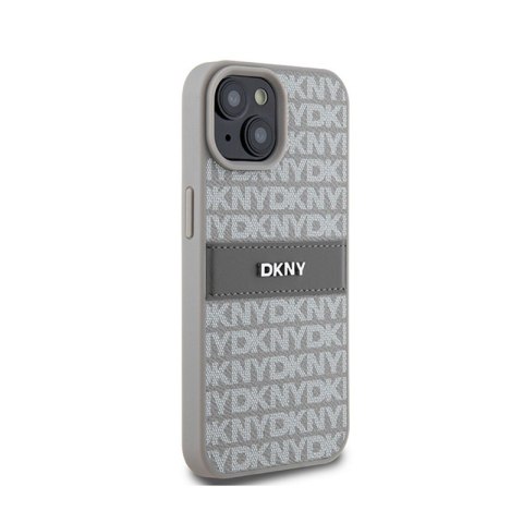 DKNY Leather Mono Stripe & Metal Logo - Etui iPhone 15 / 14 / 13 (beżowy) DKNY Leather Mono Stripe & Metal Logo - Etui iPhone 15 / 14 / 13 (beżowy)