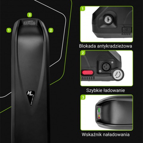 Green Cell - Bateria do roweru elektrycznego E-Bike z ładowarką 48V 18Ah 864Wh Li-Ion XLR 3 PIN Green Cell - Bateria do roweru elektrycznego E-Bike z ładowarką 48V 18Ah 864Wh Li-Ion XLR 3 PIN