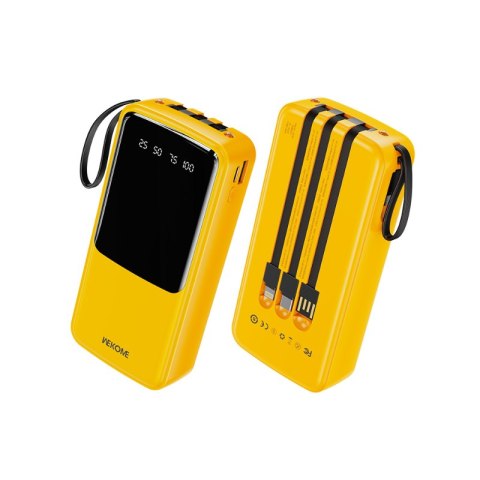WEKOME WP-10 Pop Digital Series - Power bank 20000 mAh z wbudowanym kablem USB-C / Lightning / Micro USB / USB-A (Żółty) WEKOME WP-10 Pop Digital Series - Power bank 20000 mAh z wbudowanym kablem USB-C / Lightning / Micro USB / USB-A (Żółty)