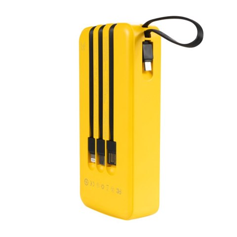 WEKOME WP-10 Pop Digital Series - Power bank 20000 mAh z wbudowanym kablem USB-C / Lightning / Micro USB / USB-A (Żółty) WEKOME WP-10 Pop Digital Series - Power bank 20000 mAh z wbudowanym kablem USB-C / Lightning / Micro USB / USB-A (Żółty)
